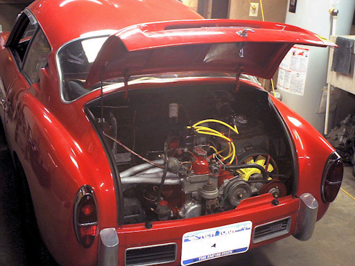 Rebuilt engine back in engine compartment