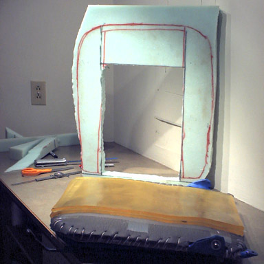 foam block partially carved