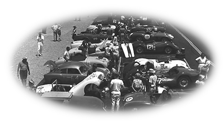 Garnett road race pits, Fiat Abarth Double Bubble in left row